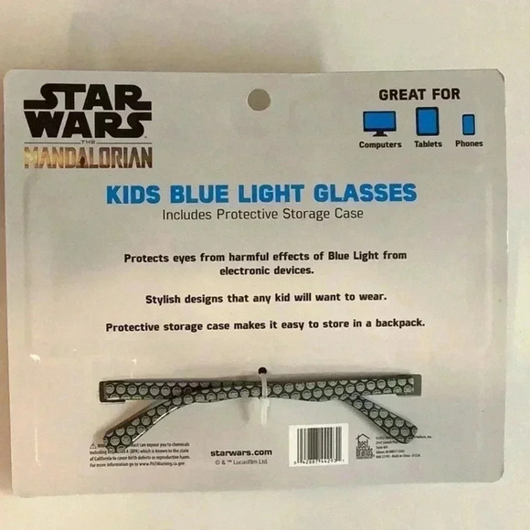 Star Wars The Mandalorian Kids Blue Light Glasses New In Package - Picture 2 of 2